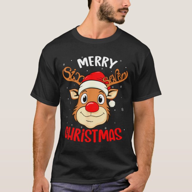 Camiseta Funny Reindeer Six Seven 67 Meme Merry Christmas S (Frente)
