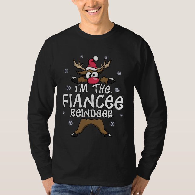 Camiseta Funny Reindeer The Fiancée Matching Family Christm (Frente)