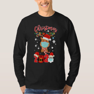 Camiseta Funny Reindeer Vestindo Femask Tree Light Christm