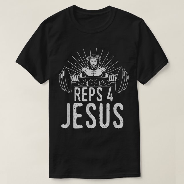 Camiseta Funny Reps 4 Jesus Gym Weising (Frente do Design)