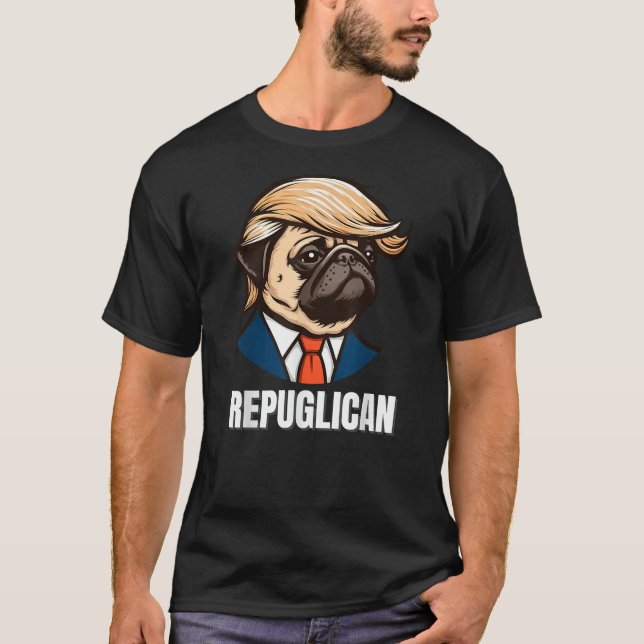 Camiseta Funny Republican Pug Political Dog Repuglican Men  (Frente)