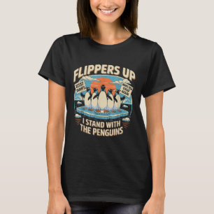 Camiseta Funny Resiste Pinguins Protestando Contra Tarifas