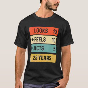Camiseta Funny Retro 28º Aniversário Nascer De 28 Anos Em 1