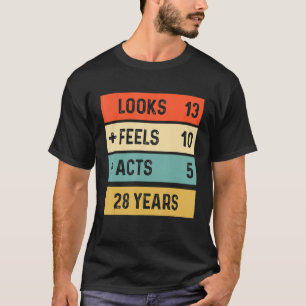 Camiseta Funny Retro 28º Aniversário Nascer De 28 Anos Em 1
