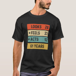 Camiseta Funny Retro 61Ruas Aniversário De 61 Anos Nascer E