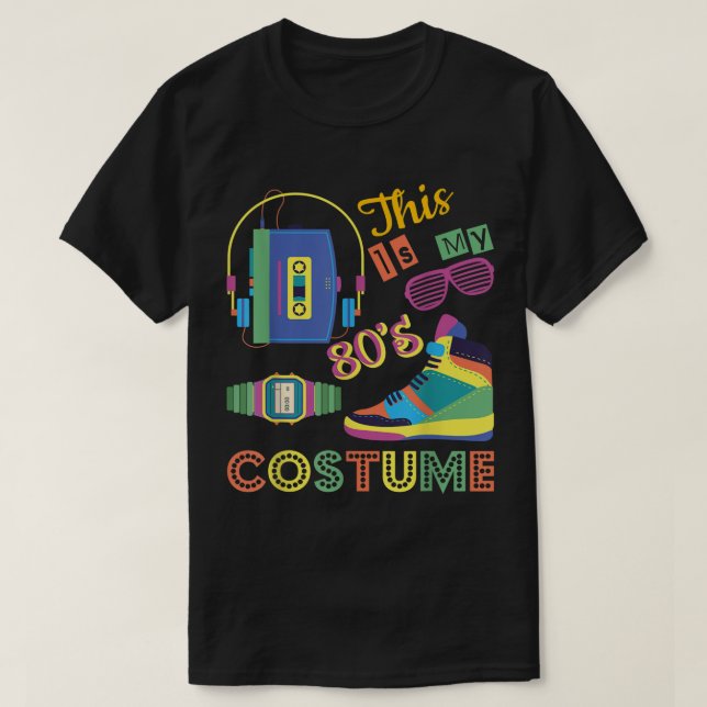 Camiseta Funny Retro 80s Costume Party Design (Frente do Design)