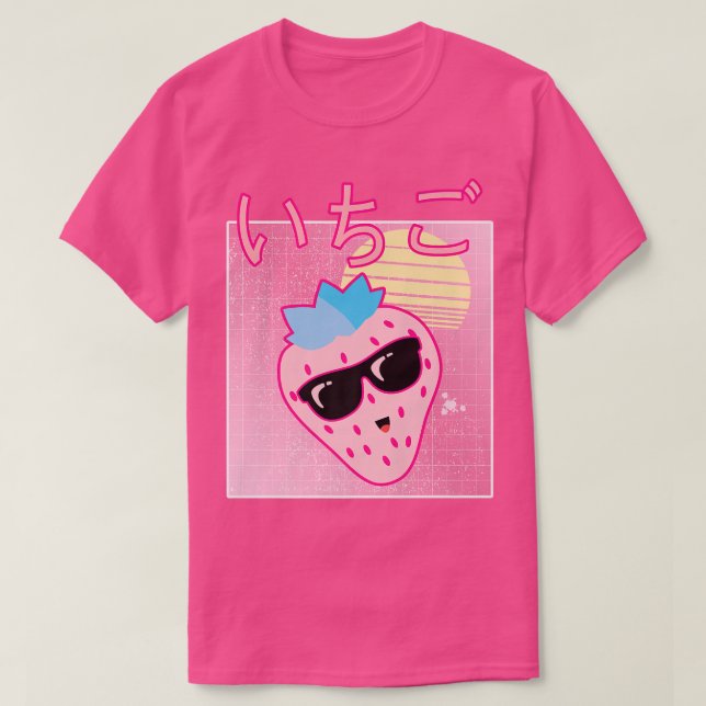 Camiseta Funny Retro 90s Japanese Kawaii Strawberry Retro A (Frente do Design)