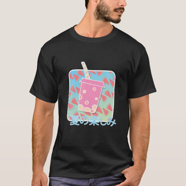 Camiseta Funny Retro 90S Japonês Kawaii Summer Watermelon (Frente)