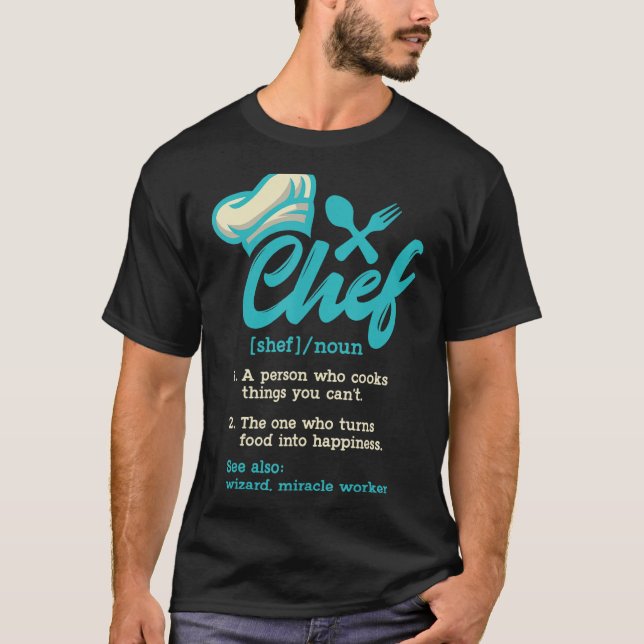 Camiseta Funny Retro Chef Definition, Cozinhar Guru, Chefe  (Frente)