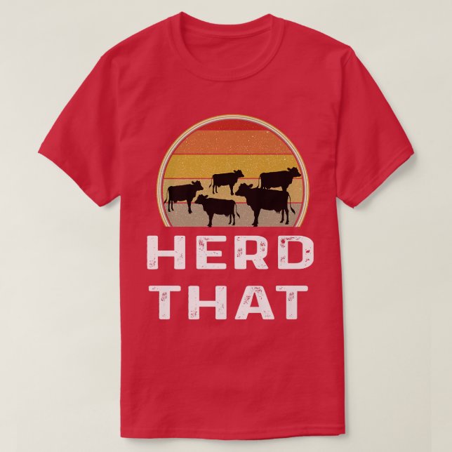 Camiseta Funny Retro Cow Farmer Dairy Farming Herd That Cat (Frente do Design)