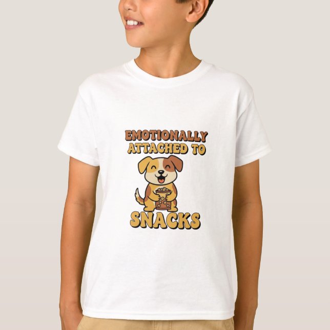 Camiseta Funny Retro Dog Snack Kids T-Shirt (Frente)