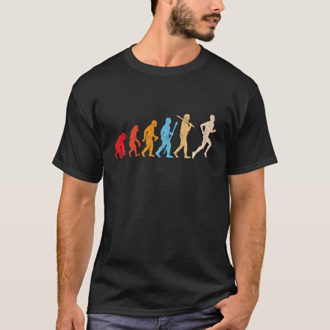 Camiseta Funny Retro Evolution Of Man Running Runners Jogge (Frente)