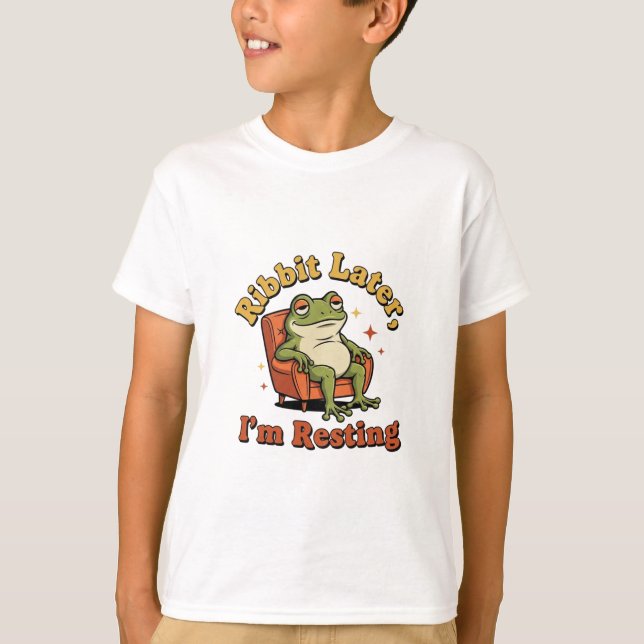 Camiseta Funny Retro Frog Kids Graphic T-Shirt (Frente)