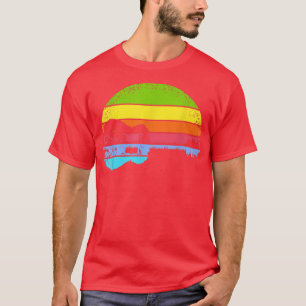 Camiseta Funny Retro Guitar Lake Sunset Guitarist Music Lov
