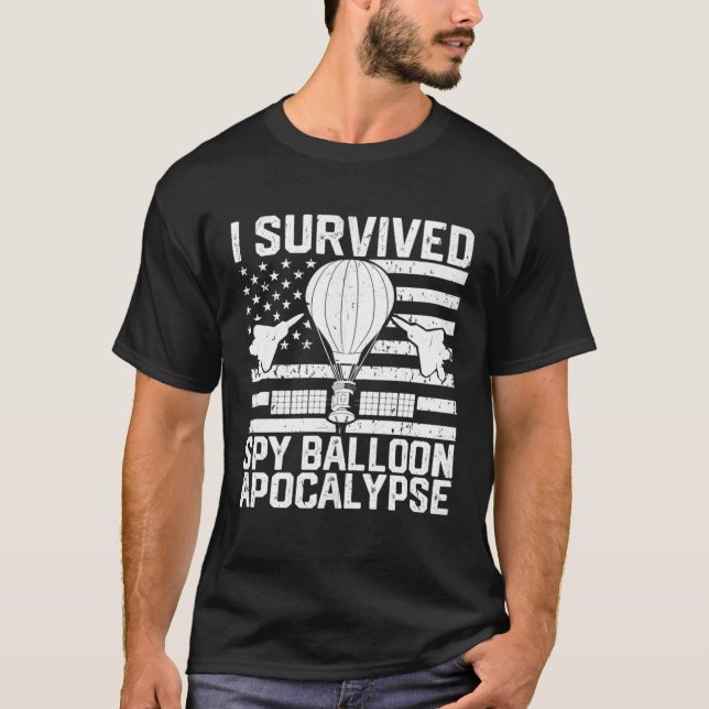 Camiseta Funny Retro I Survived Chinese Spy Balloon Apocaly (Frente)