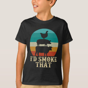 Camiseta Funny Retro Party Smoker Chef Pai Gift I d Smo