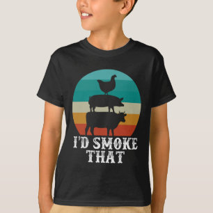 Camiseta Funny Retro Party Smoker Chef Pai Gift I d Smo