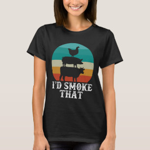 Camiseta Funny Retro Party Smoker Chef Pai Gift I d Smo