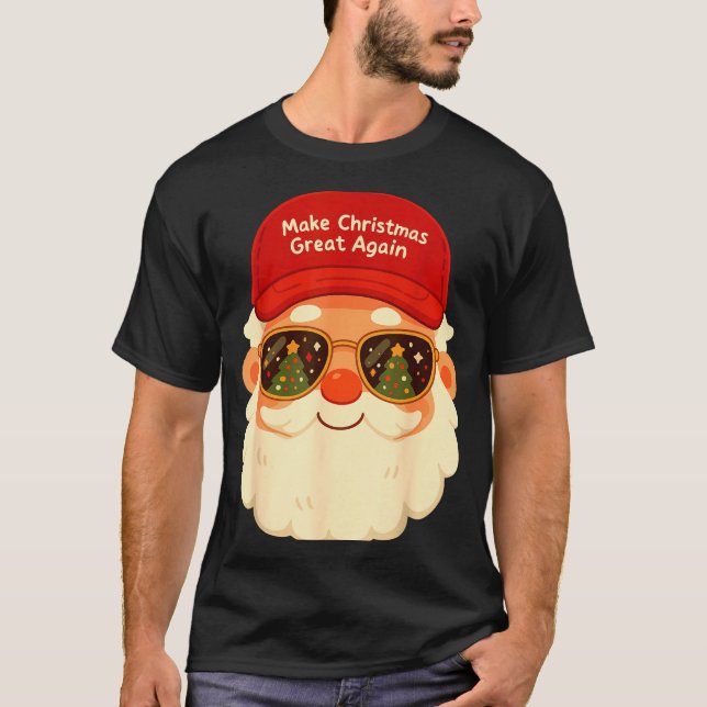 Camiseta Funny Retro Santa Christmas Trump Xmas Men Women  (Frente)