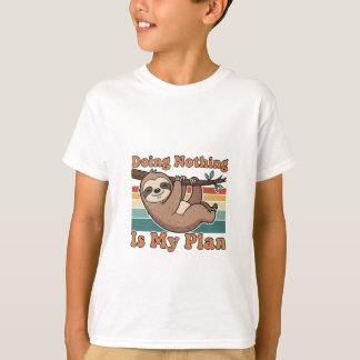 Camiseta Funny Retro Sloth Kids Graphic T-Shirt