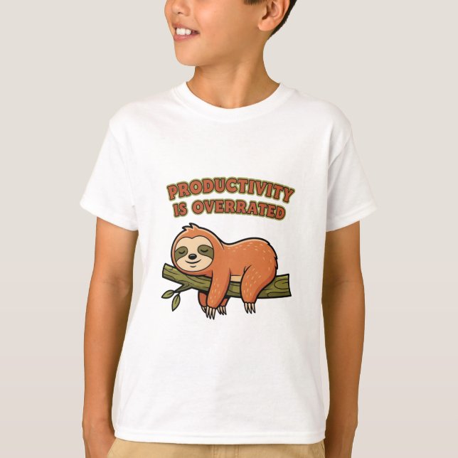 Camiseta Funny Retro Sloth Kids Graphic T-Shirt (Frente)