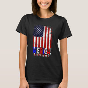 Camiseta Funny Retro Usa Vintage American Flag Merica Men W
