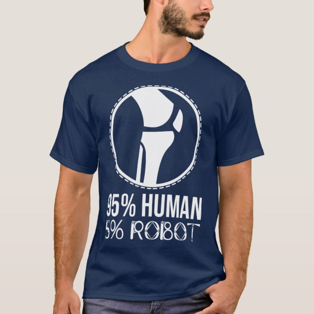 Camiseta Funny Robot Knee Replacement Surgery Recovery Hosp (Frente)