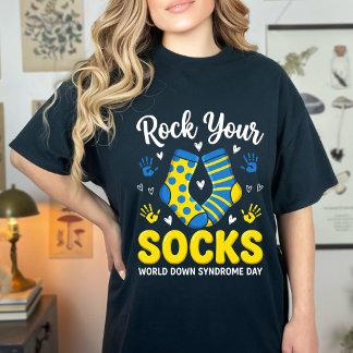 Camiseta Funny Rock Your Socks 3/21 Down Syndrome Awareness