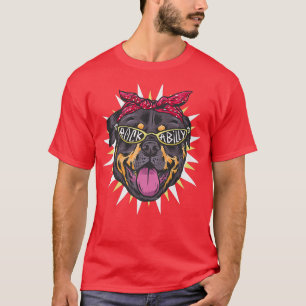 Camiseta Funny Rockabilly Rottweiler Rock N Roll Dog Lover 