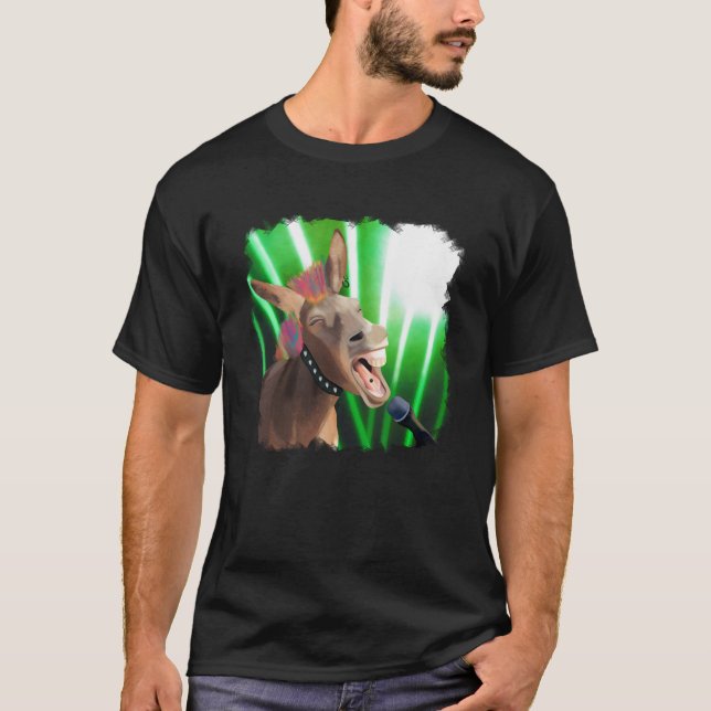 Camiseta Funny Rockstar Donkey (Frente)