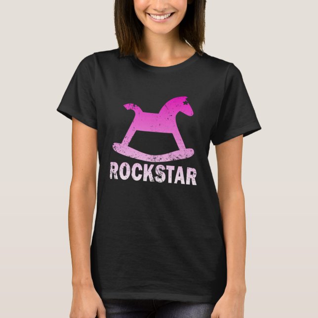 Camiseta Funny Rockstar Rocking Horse (Frente)