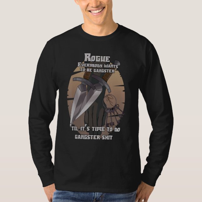 Camiseta Funny Rogue Gangster Dagger Tabletop Rpg Gamer (Frente)
