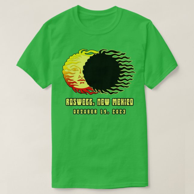 CAMISETA FUNNY ROSWELL NEW MÉXICO SOLAR ECLIPSE 2023 (Frente do Design)