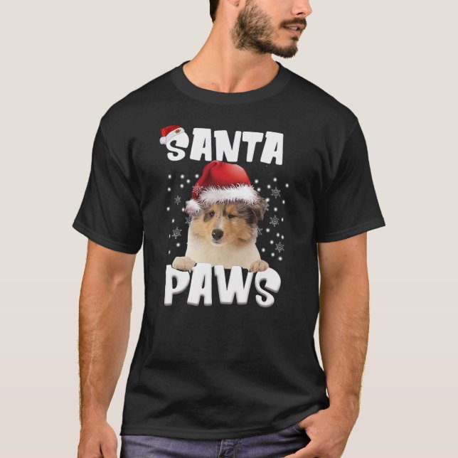 Camiseta Funny Rough Collie Christmas Lights Tree Dog Lover (Frente)