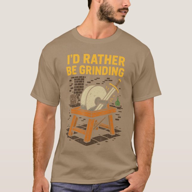 Camiseta Funny RPG Gaming Pun Game Grinding Farming Loot Fa (Frente)