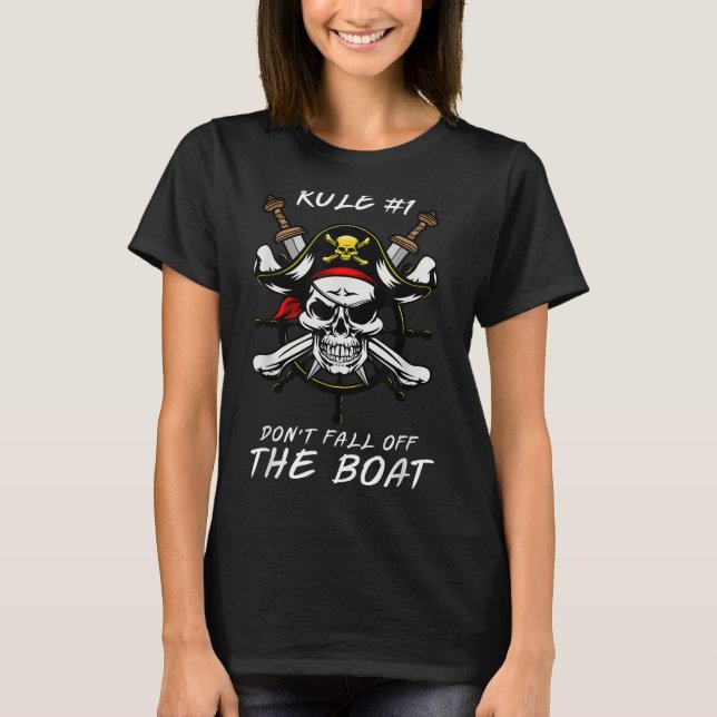 Camiseta Funny Rule #1 Don't Fall Off The Boat Cruise Rate  (Frente)