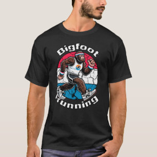 Camiseta Funny Runner Bigfoot Correndo