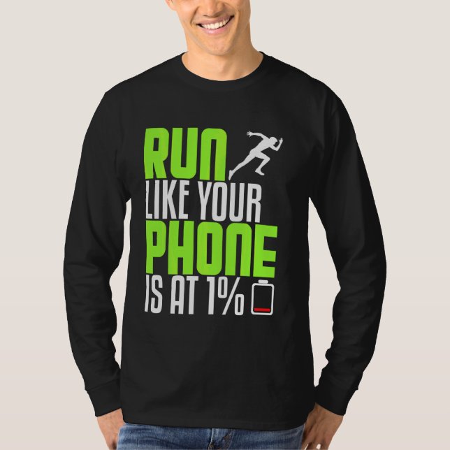 Camiseta Funny Runner Como Telefone Na Meia Maratona G (Frente)