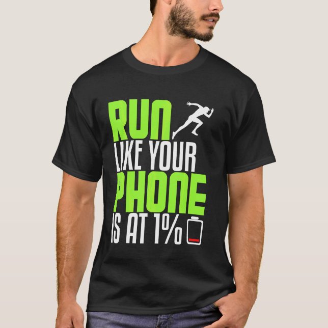 Camiseta Funny Runner Como Telefone Na Meia Maratona G (Frente)