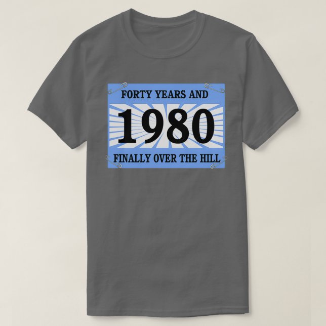 Camiseta Funny Running 1980 Forty Years 40th Birthday Over  (Frente do Design)