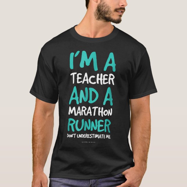 Camiseta Funny Running's Running Teacher Marathon Shir (Frente)