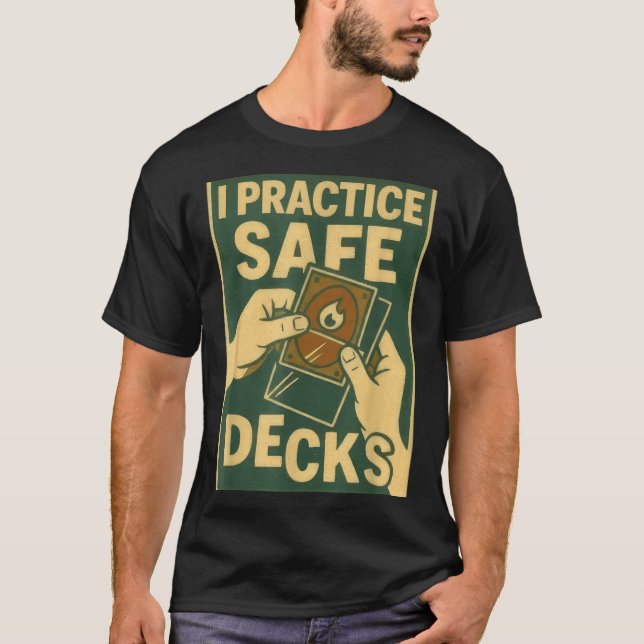Camiseta Funny Safe Decks Trading Card Game Pun Humor  (Frente)