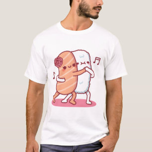 Camiseta Funny Salmon Sushi E Rice Dancing Tango