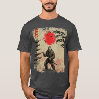 Camiseta Funny Samurai Bigfoot Japanese Art Graphic Tee Ani
