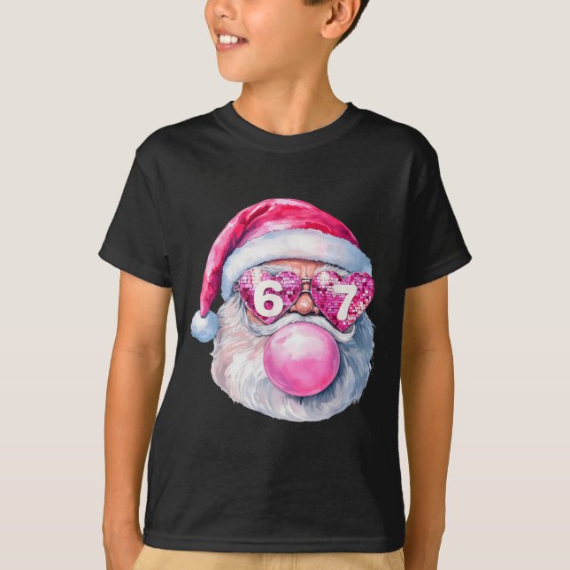 Camiseta Funny Santa 67 Bubblegum Nk Christmas Six Seven Me (Frente)