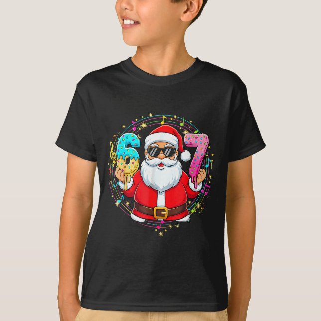 Camiseta Funny Santa 67 Ice Cream Drip Christmas Xmas Teens (Frente)