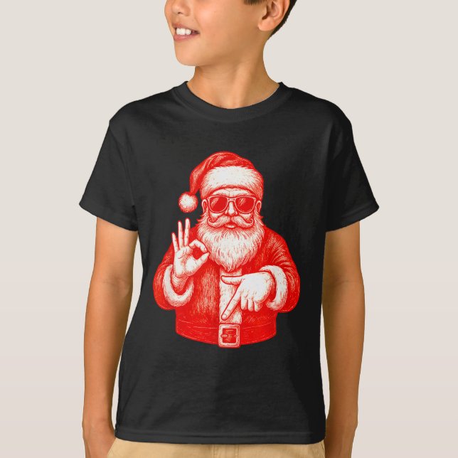 Camiseta Funny Santa 6 7 Meme Design _ Christmas Math Humor (Frente)