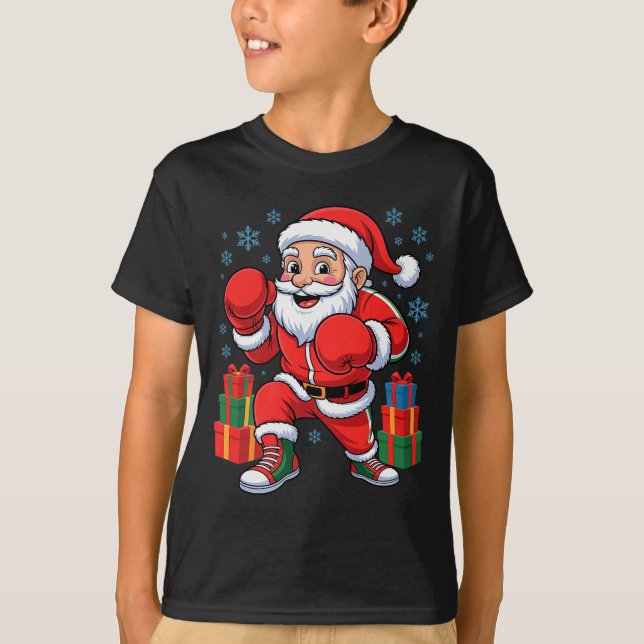 Camiseta Funny Santa Boxing Lover Boxer Holiday Christmas X (Frente)