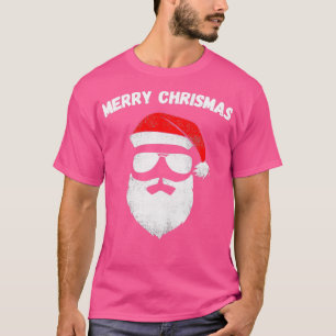 Camiseta Funny Santa Claus Face Sunglasses With 5