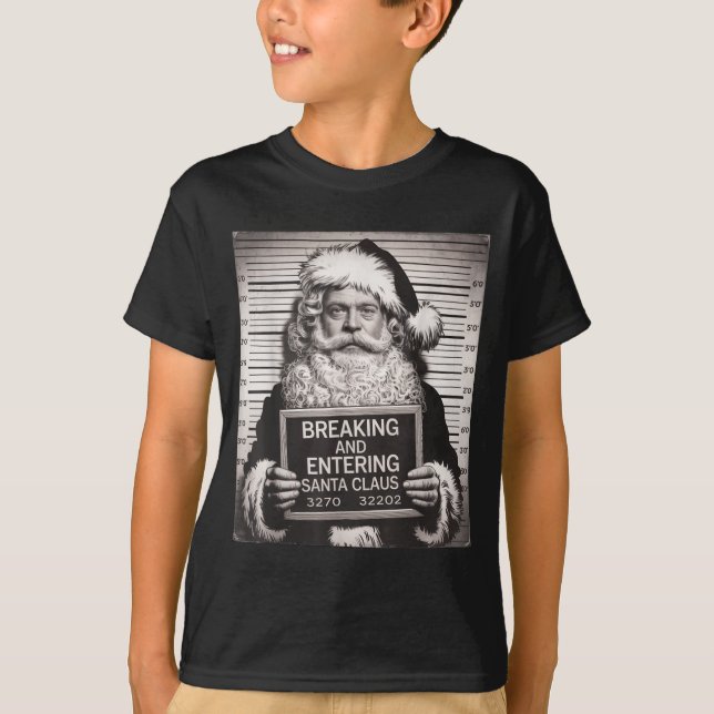 Camiseta Funny Santa Claus Mugshot Christmas – Santa Xmas  (Frente)